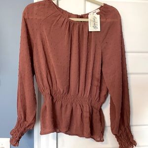 Dusty Pink Peplum Top